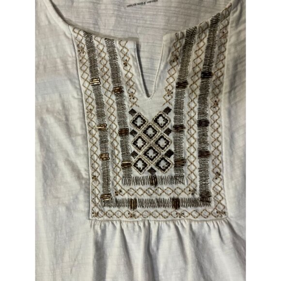 St Johns Bay Blouse Womens XL Used Sleeveless Embroidery Beads - Picture 6 of 13